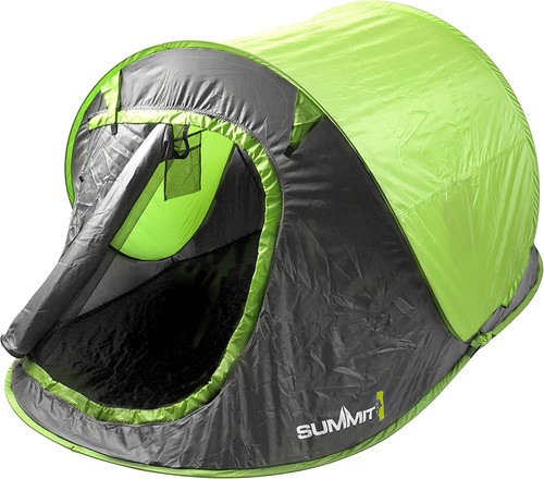 Man pop tent camping - up,