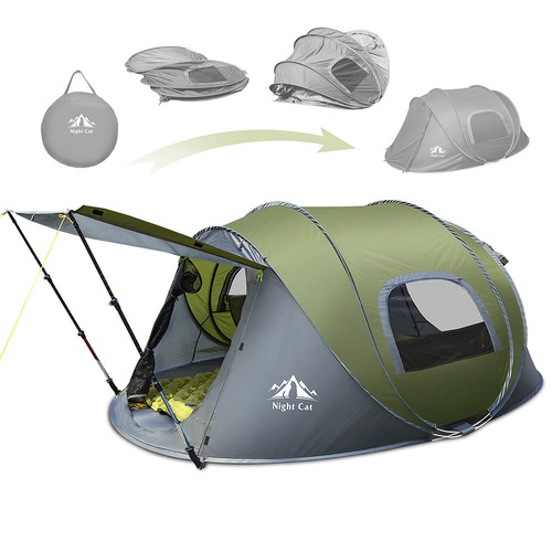 Night cat pop tent - up, 3