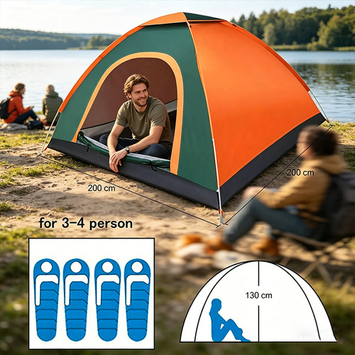 Man tent persons - pop, up
